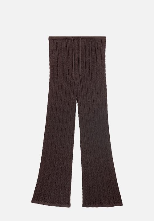 MANGO - Trousers magnolia -  dark brown