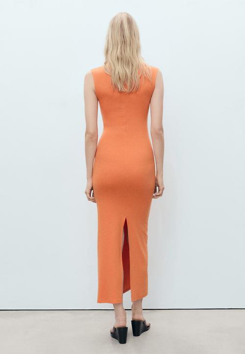 MANGO - Vestido curra - orange