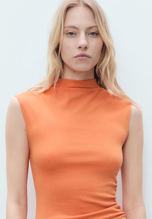 MANGO - Vestido curra - orange