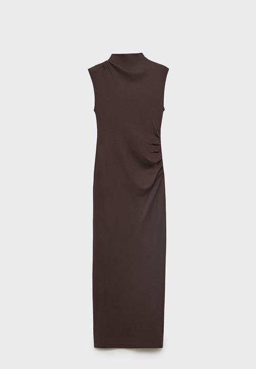 MANGO - Vestido curra - brown