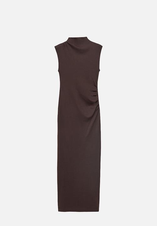 MANGO - Vestido curra - brown