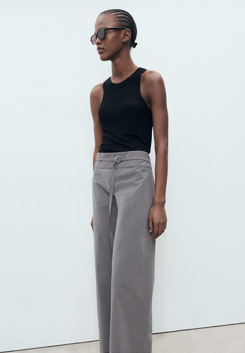 MANGO - Trousers mali -  gray