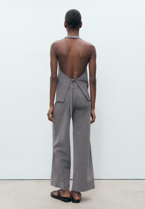 MANGO - Trousers mali -  gray