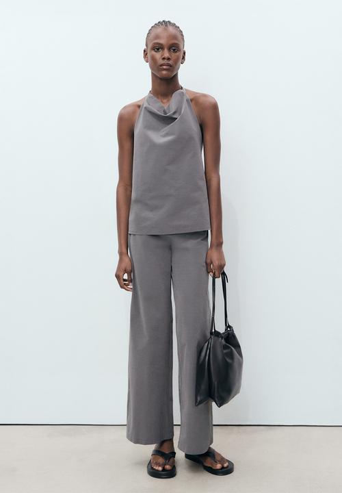MANGO - Trousers mali -  gray