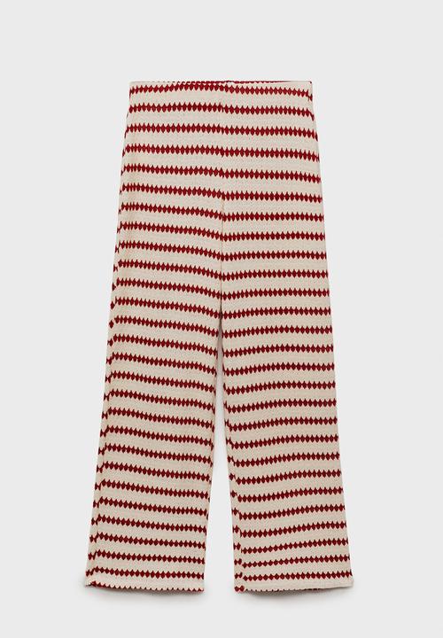 MANGO - Trousers nati  -  red
