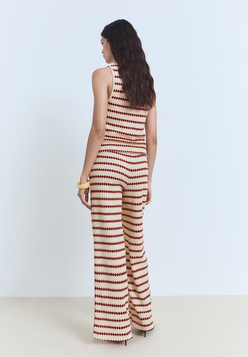 MANGO - Trousers nati  -  red