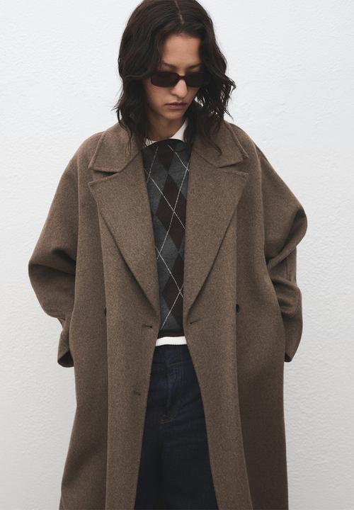 MANGO - Coat picarol  -  medium brown