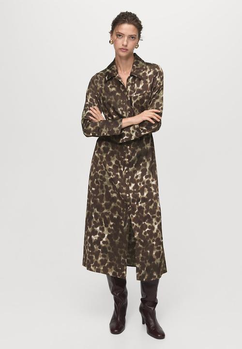 MANGO - Dress camila - beige/ khaki