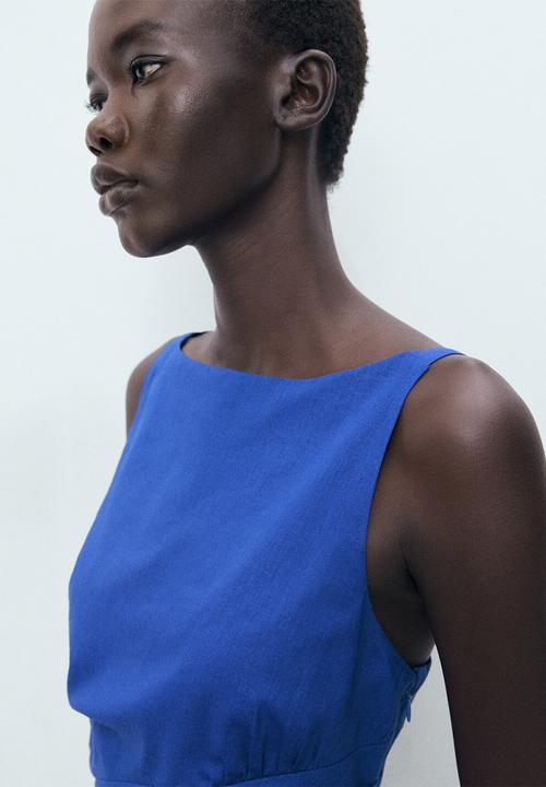 MANGO - Dress brown -  blue