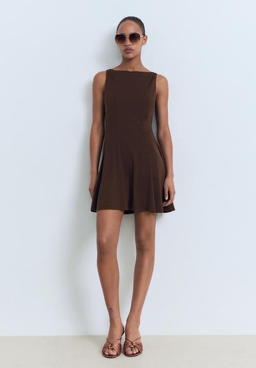 MANGO - Dress sicily -  dark brown