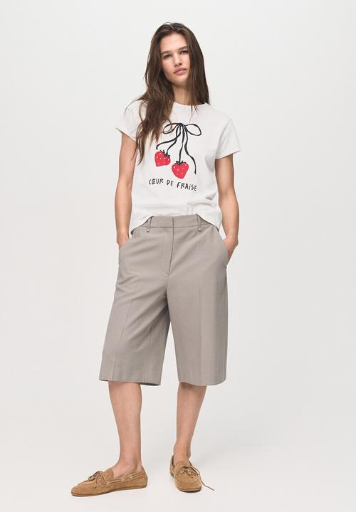 MANGO - T-shirt ilustra  -  white