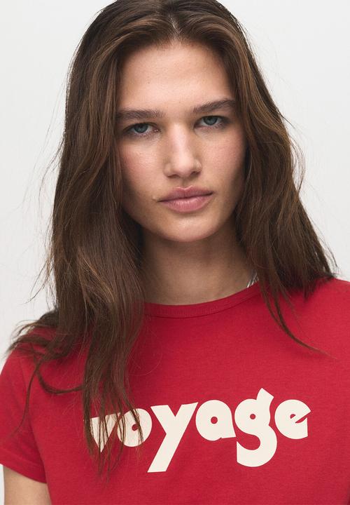 MANGO - T-shirt ilustra  -  red