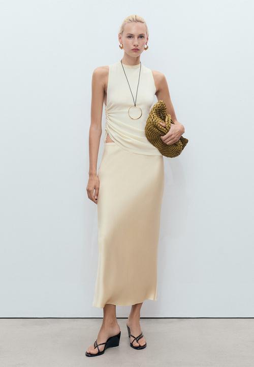 MANGO - Skirt mia - light pastel yellow