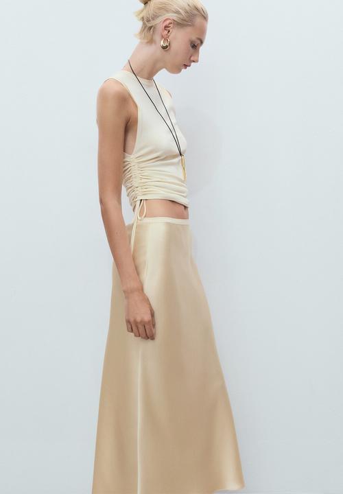 MANGO - Skirt mia - light pastel yellow