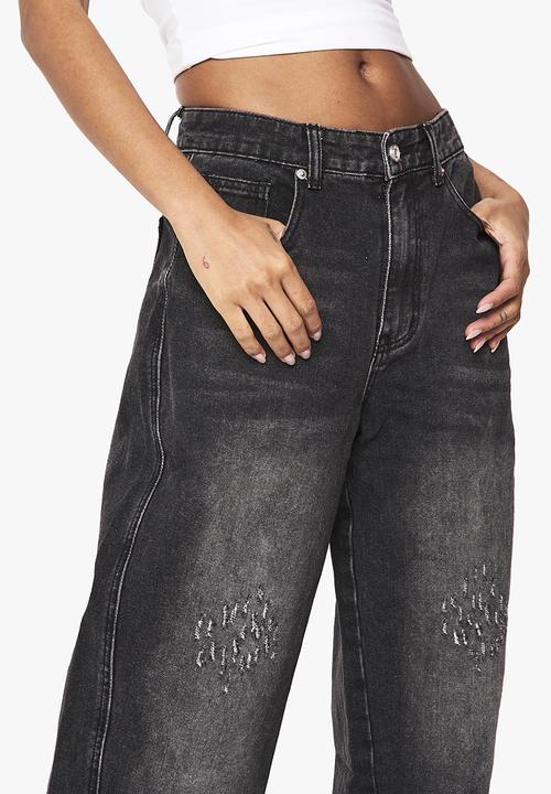 boohoo - Barrel leg denim jean - dark grey