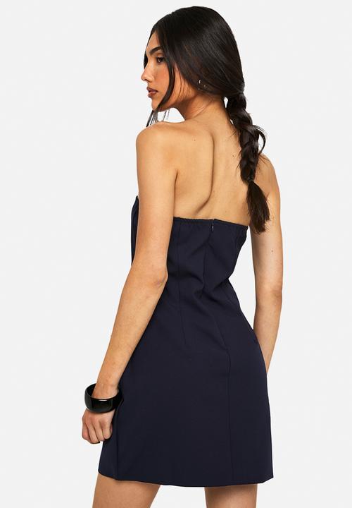 boohoo - Bandeau tailored mini dress - navy