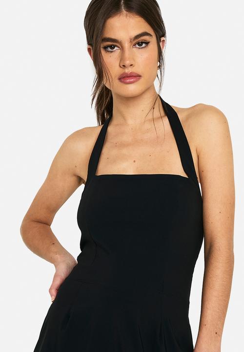 boohoo - Bengaline square neck skater midaxi dress _ black