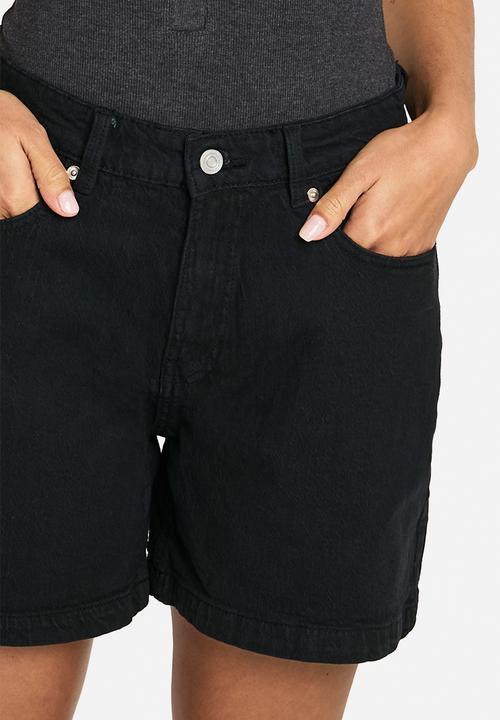 boohoo - Denim boyfriend short -  true black