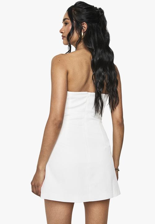 boohoo - Boned structured mini dress - white
