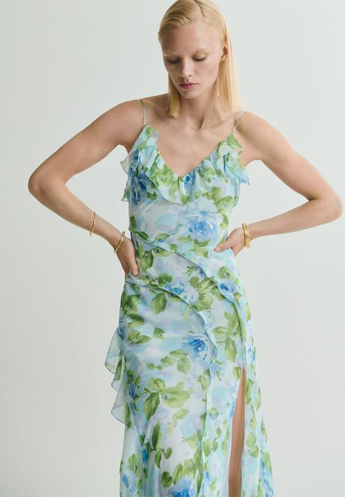 MANGO - Dress azalie -  mid-blue