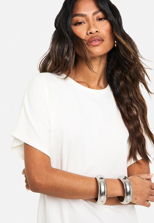 boohoo - Puffball t-shirt dress - white