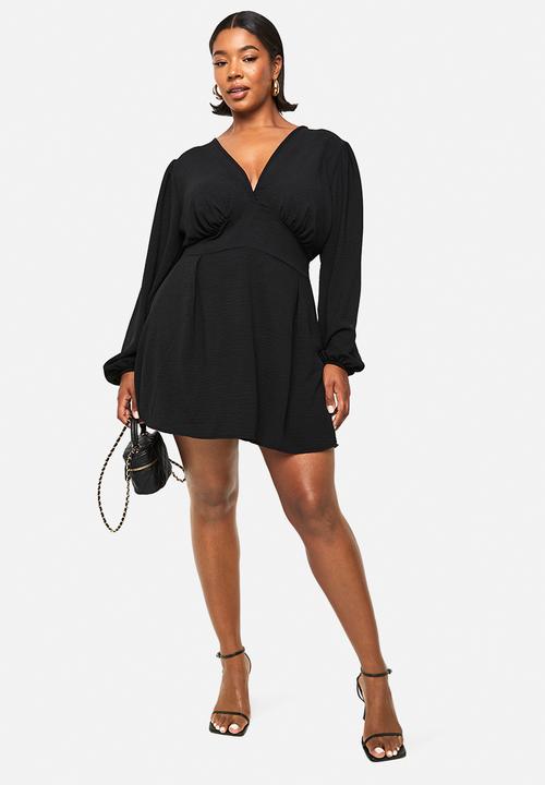 boohoo - Plus a line skater dress - black