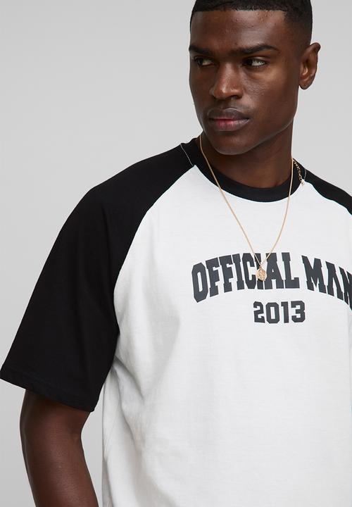 boohooMAN - Oversized Boxy Official Contrast Raglan T-shirt - Ecru