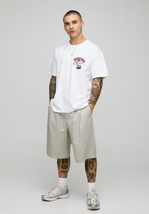 boohooMAN - Oversized Beverley Hills Golf Cartoon Graphic T-shirt - White