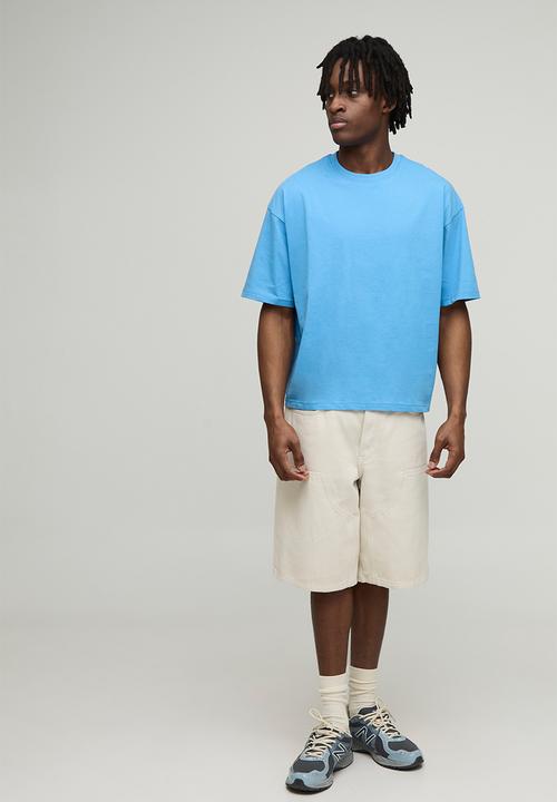 boohooMAN - Basic Oversized Boxy Crew Neck T-shirt - Cobalt
