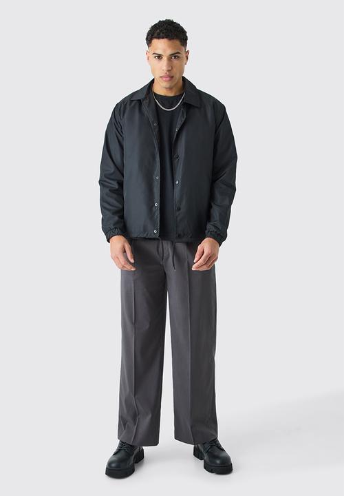 boohooMAN - Collared Coach Jacket - Black