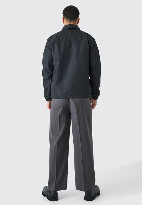 boohooMAN - Collared Coach Jacket - Black