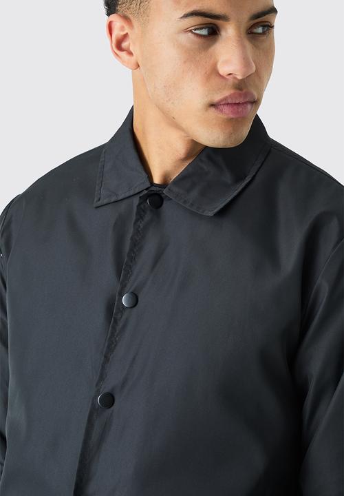 boohooMAN - Collared Coach Jacket - Black