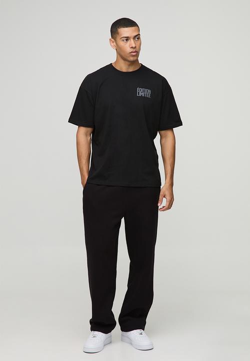 boohooMAN - Oversized Edition Limitee Puff Print Floral T-shirt - Black