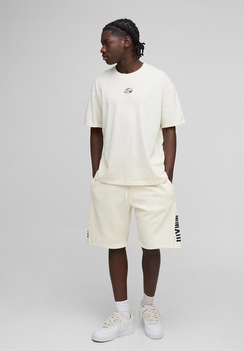 boohooMAN - Oversized Retro Digi Phone Graphic T-Shirt - ecru