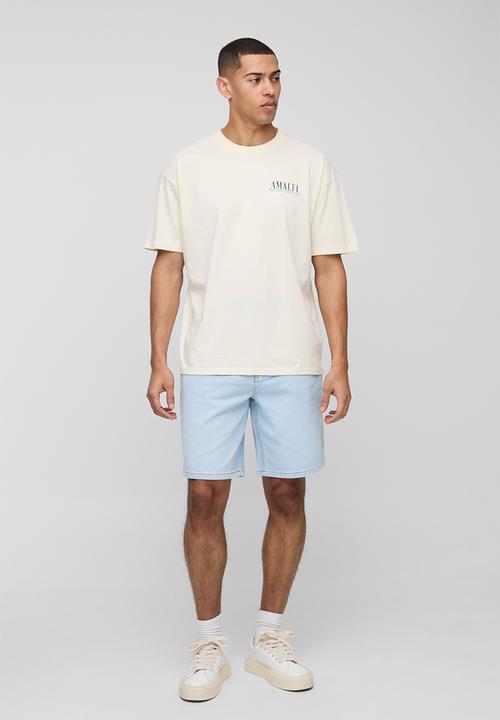 boohooMAN - Oversized Amalfi Lemon Print T-shirt - Ecru