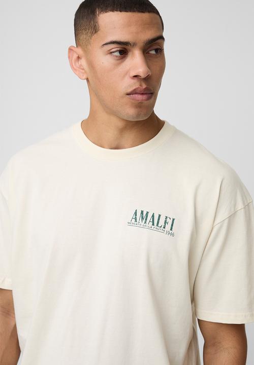 boohooMAN - Oversized Amalfi Lemon Print T-shirt - Ecru