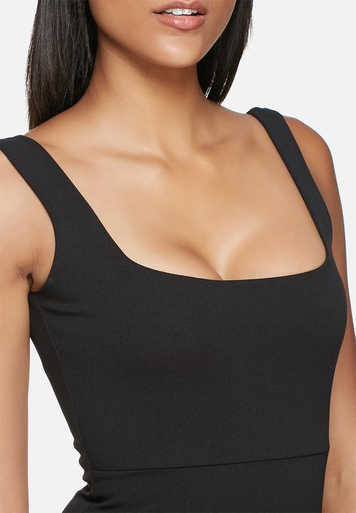 Missguided - Square neck side split dress