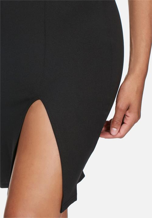 Missguided - Square neck side split dress