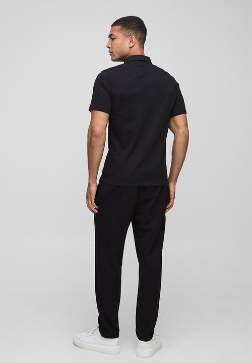 boohooMAN - Slim Fit Jersey Short Sleeve Shirt - Black