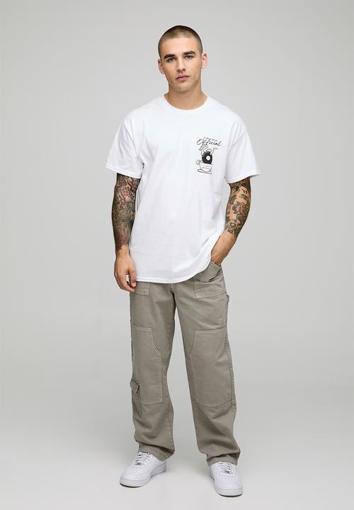 boohooMAN - White Oversized Official Coffee Record House Graphic T-Shirt - White