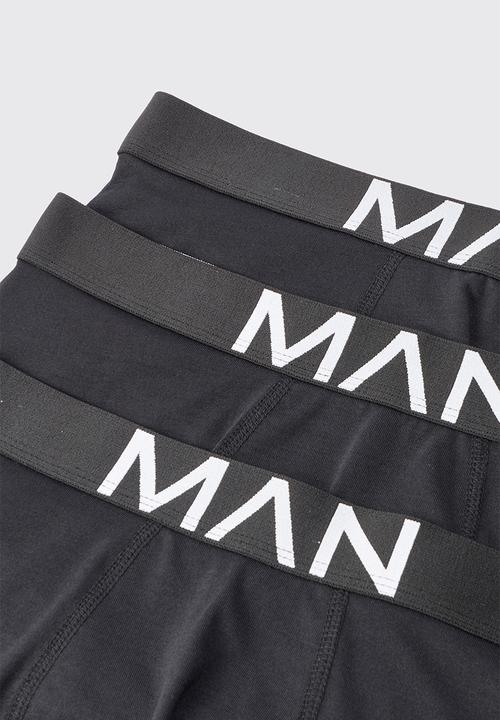 boohooMAN - 3 Pack Man Trunks - Black