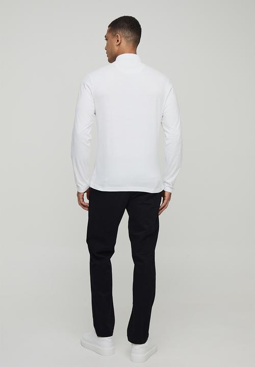 boohooMAN - Slim Fit Jersey Long Sleeve Shirt - White