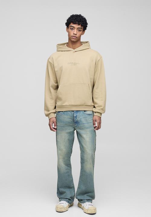 boohooMAN - Relaxed Flared Rigid Washed Jeans - Antique Blue