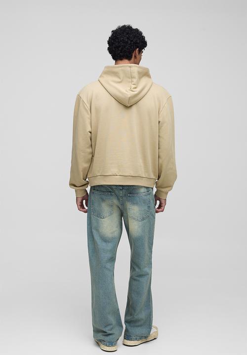 boohooMAN - Relaxed Flared Rigid Washed Jeans - Antique Blue