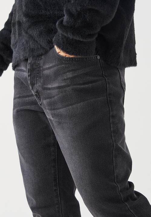 boohooMAN - Slim Flare Rigid Washed Jeans - Charcoal