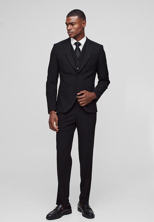 boohooMAN - Slim Black Suit Trousers - Black