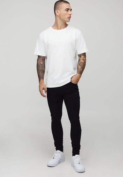 boohooMAN - Super Skinny Stretch Jean - True Black