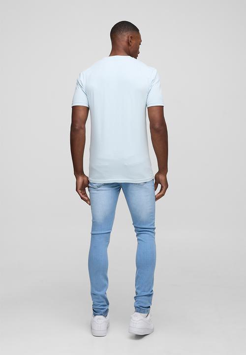 boohooMAN - Super Skinny Stretch Jean - Light Blue