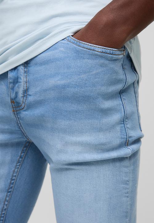 boohooMAN - Super Skinny Stretch Jean - Light Blue