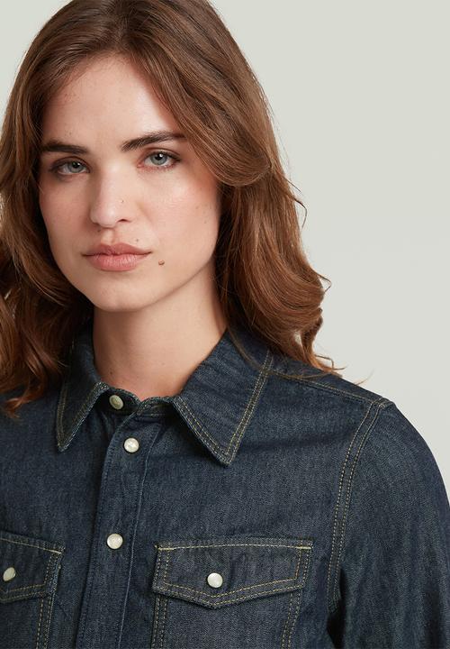 G-STAR - Kick Slim Shirt l\s Wmn - Dark Blue